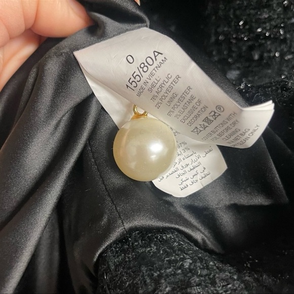 Kate Spade Sparkle Tweed Jacket Coat Pearl Button Size 0 - Picture 10 of 11